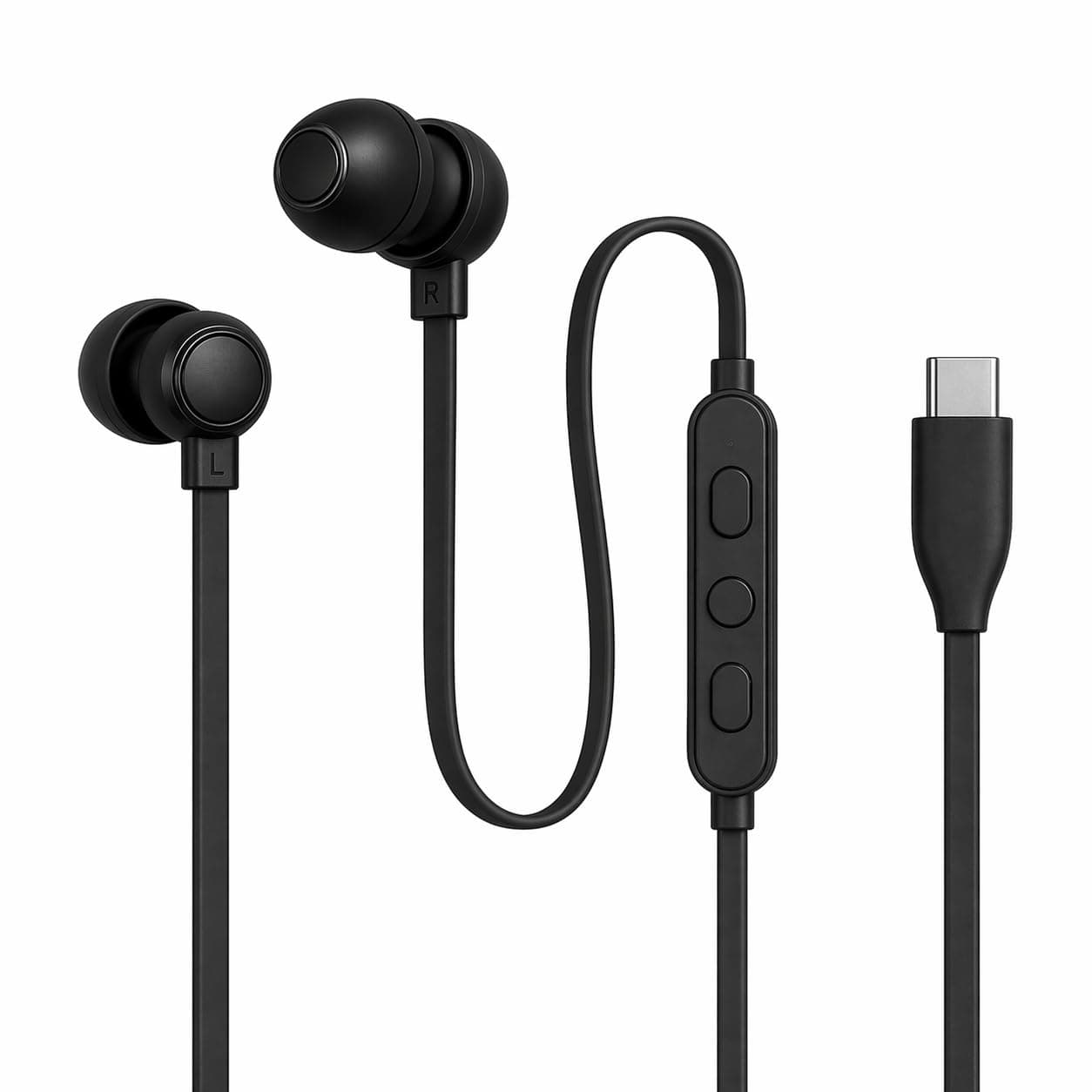 Original Type C Earphones for JBL Tune 310 C Powerful Bass Wired Earbuds HD Audio Clear Calling Microphone Black Compatible with All Type C Device (Gl...
