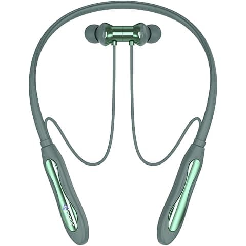 inear Launch DJ-M10 Wireless Neckband Bluetooth Earphones, 50H Playtime, Dual Pairing, Type-C Fast Charging, HD Sound with Deep Bass, Voice Changer, Magnetic Earbuds,In-Ear Headphones with Mic | Green