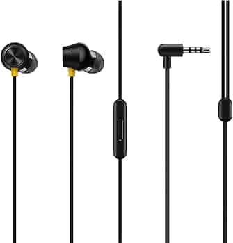 Earphones Compatible with Realme 3 Pro Earphones Original Like Wired in-Ear Headphones Stereo Deep Bass Head Hands-Free Headset Earbud with Built in-l...