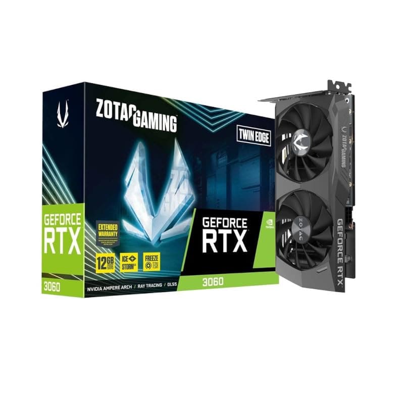 ZOTAC Gaming GeForce RTX 3060 Twin Edge Graphics Card - Black | 12GB | DLSS 4 | ZT-A30600E2-10M | IceStorm 2.0 | Only Graphics Card with 5 Year Warran...