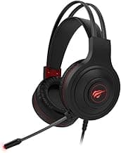 (Renewed) havit H2011d Wired Gaming Headset with Boom Mic, Red LED Light and 3D Surround Sound for PC, Laptop, PS4, Xbox, Switch