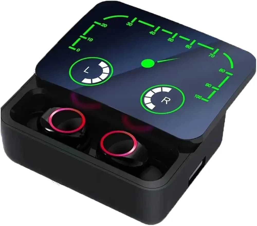 Qubist Ind Newest M90 Max Headphone Gaming ENC Noise Cancelling Earphones M90 Pro Ture Wireless Earbuds with LCD Sliding Charging Case