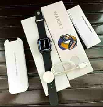Redwave New K17 Smart Watch with Wireless Charger , HD 1.7" Full Touch Screen , Bluetooth Calling , Multi Wallpaper , Notification Alert for Smartphone - Black