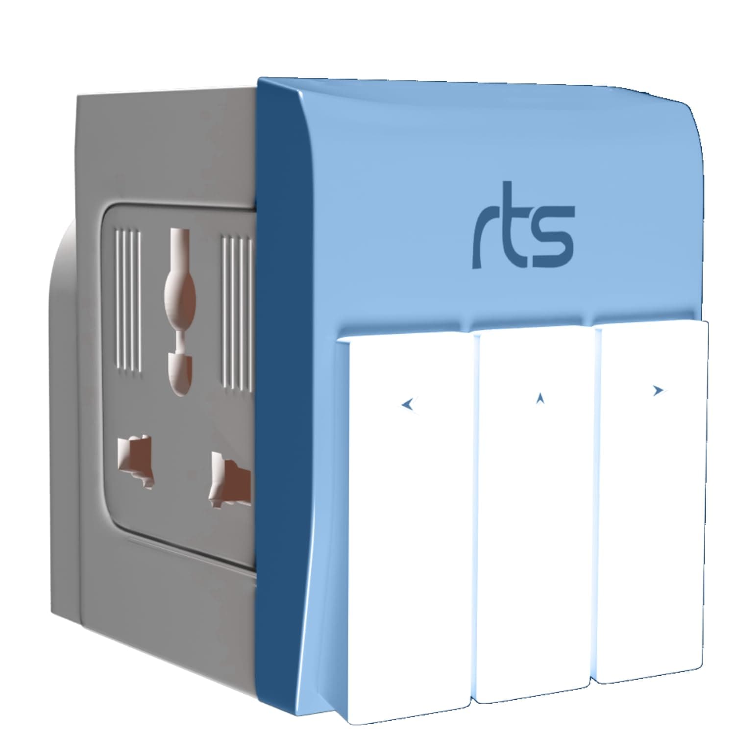 rts 3-in-1 Universal Travel Adapter Multi-Plug with Individual Switch Socket with Spike Buster Fuse Protected | multiplug Three pin Plug Socket |3 PIN...