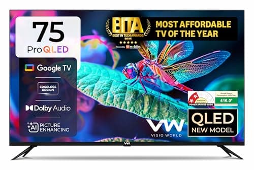 VW 190 cm (75 inches) Pro Series 4K Ultra HD Smart QLED Google TV VW75GQ1 (Black)