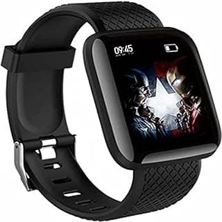 SHOPTOSHOP Smart Band ID116 Fitness Band Tracker Watch with Activity Tracker Functions Like Steps Counter, Calorie Counter, Color Display 1.3 inch(Bla
