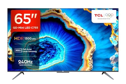 TCL 164 cm (65 inches) 4K Ultra HD Smart QD-Mini LED Google TV 65C755 (Black)