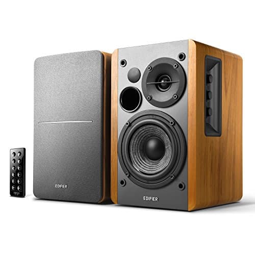 Edifier R1280DB Powered Bluetooth Bookshelf Speakers - Optical Input - Wireless Studio Monitors - 4 Inch Near Field Speaker - 42w RMS - Wood Grain Spe