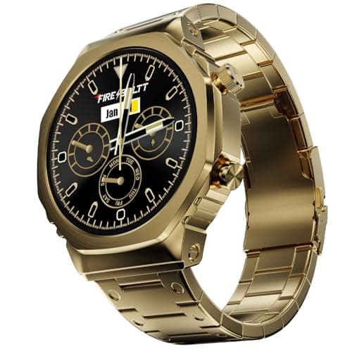 Fire-Boltt Onyx- 36.3mm AMOLED Always On Display Smart Watch, 466 * 466 High Resolution, Bluetooth Calling, Steel Design, IP67, 4GB Storage, 300+ Spor...