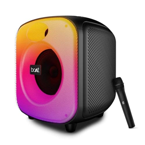 Boat 2025 Launch, PartyPal 65 Pro, 42W Signature Sound, Wireless Karaoke Mic, 8H Battery,RGB LEDs, TWS, Bass Boost, Multi Port, Bluetooth Speaker, Wir...