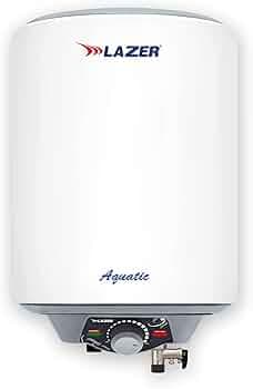 Lazer Aquatic 5 Star 15liter Glassline Storage Water Heater With Installation Kit (White)