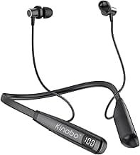 Kinobo Neckband Bluetooth Headphones，6.0 Bluetooth 100 Hours Playtime，IPX7 Sports Waterproof Earbuds with Microphone Noise...