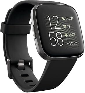 Fitbit FB507BKBK Versa 2 Health & Fitness Smartwatch with Heart Rate, Music, Alexa Built-in, Sleep & Swim Tracking, Black/...