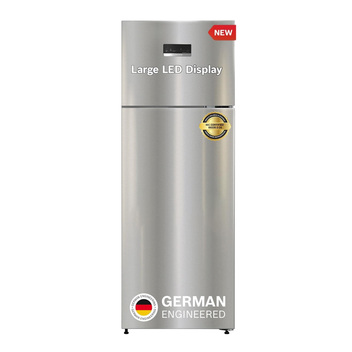 Bosch 269L, 2 Star, Free-Standing Frost Free Double Door Refrigerator | XL Fridge Space | Easy Touch UI Panel | Super fast Cooling and Freezing | 18 H...