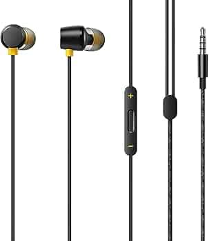 Earphones for Realme 3 Earphones Original Like Wired in-Ear Headphones Stereo Deep Bass Head Hands-Free Headset Earbud with Built in-line Mic, 3.5mm J...