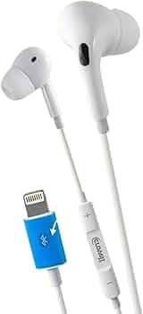 Crovell CV-i45 Lightning Earphone with Extra Bass Compatible with iPhone 6/7/8/X/11/12/13-6 Plus/7 Plus/8 Plus/XR/XR Max/11 Pro/11 Pro Max/12 Pro/12 Pro Max/13 Pro/13 Pro Max