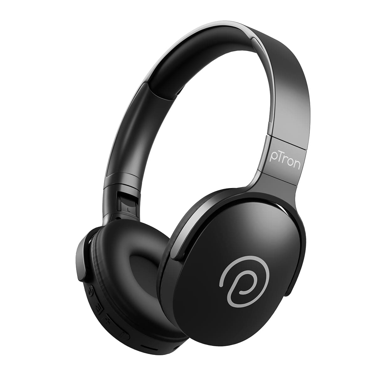pTron Studio w/ 60Hrs Playtime, Wireless Over-Ear Headphones with HD Mic, Immersive Sound, 40mm Drivers, BT5.4, Dual-Device Pairing, 3.5mm Aux Port, T...