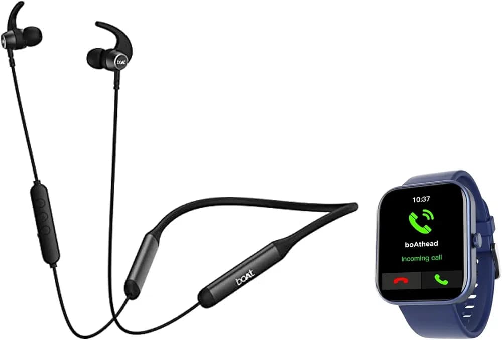 boAt Wave Electra with 1.81" HD Display, Smart Calling & Rockerz 330 Pro in-Ear Bluetooth Neckband with 60HRS Playtime, ASAP  Charge, ENx  Tech, Signature Sound, BT v5.2, Dual Pairing