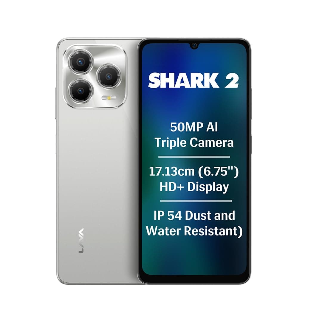 Lava Shark 2 (Aurora Gold, 4 GB RAM, 64 GB Storage)| Bigger 6.67" HD+ IP54 Display | 120 Hz Refresh Rate | 50 MP AI Triple Rear Camera | 8 MP Front Ca...