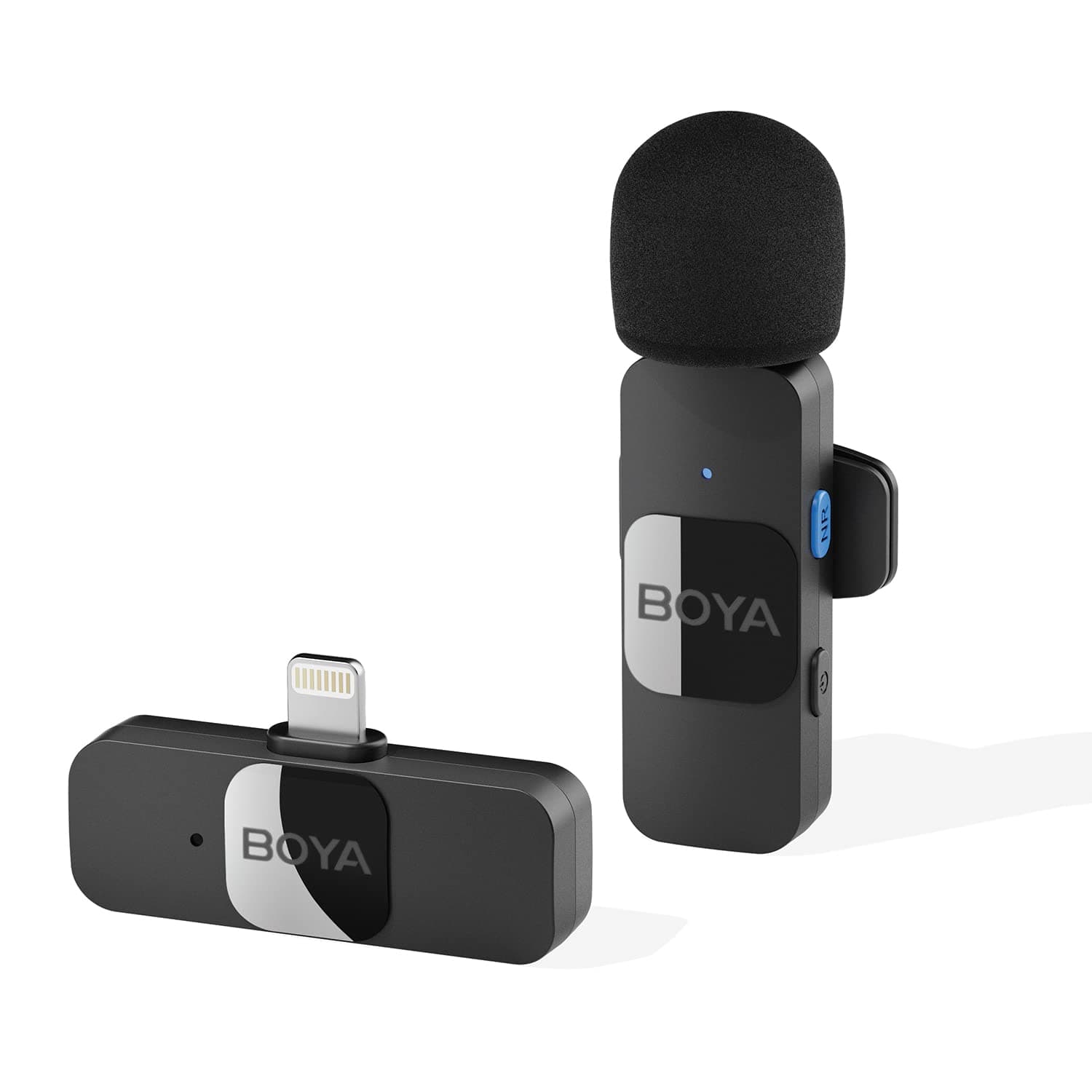 BOYA by-V1 Wireless Lavalier Microphone for iPhone iPad Phone Omnidirectional External Mini Lapel Lightning Microphone for iPhone Clip-On Mic for Vide...