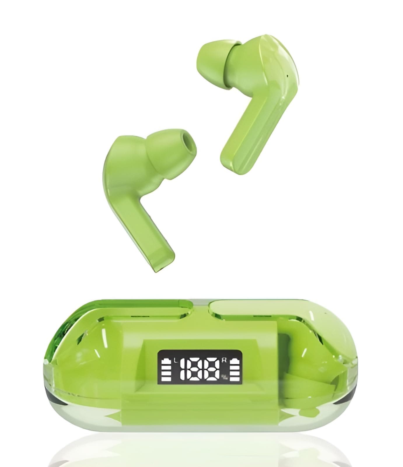 PRO Transparent TWS Earbud, Bluetooth Earbuds with Display, Transparent Design, 30 Hrs Playtime with Fast Charging, Bluetooth 5.3 + ENC, 13mm HD BASS Drivers, IPX7 Sweat-Proof, Built-in Mic