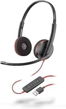 Poly (Plantronics) Blackwire C3220 Boom Microphone Wired Binaural Headset PC USB-A Connection Noise Cancelling Microphone Simple Package