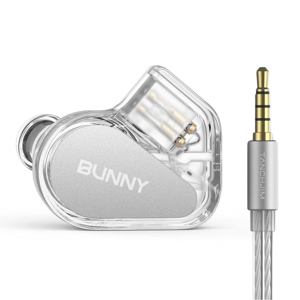 TANCHJIM Bunny in-Ear Monitor with mic Earphone, Dual-Chamber Dynamic Driver HiFi Earphone Clear Sound & Deep Bass, Oxygen-Free Copper Cable with HD Microphone for Gamers and Audio Enthusiast