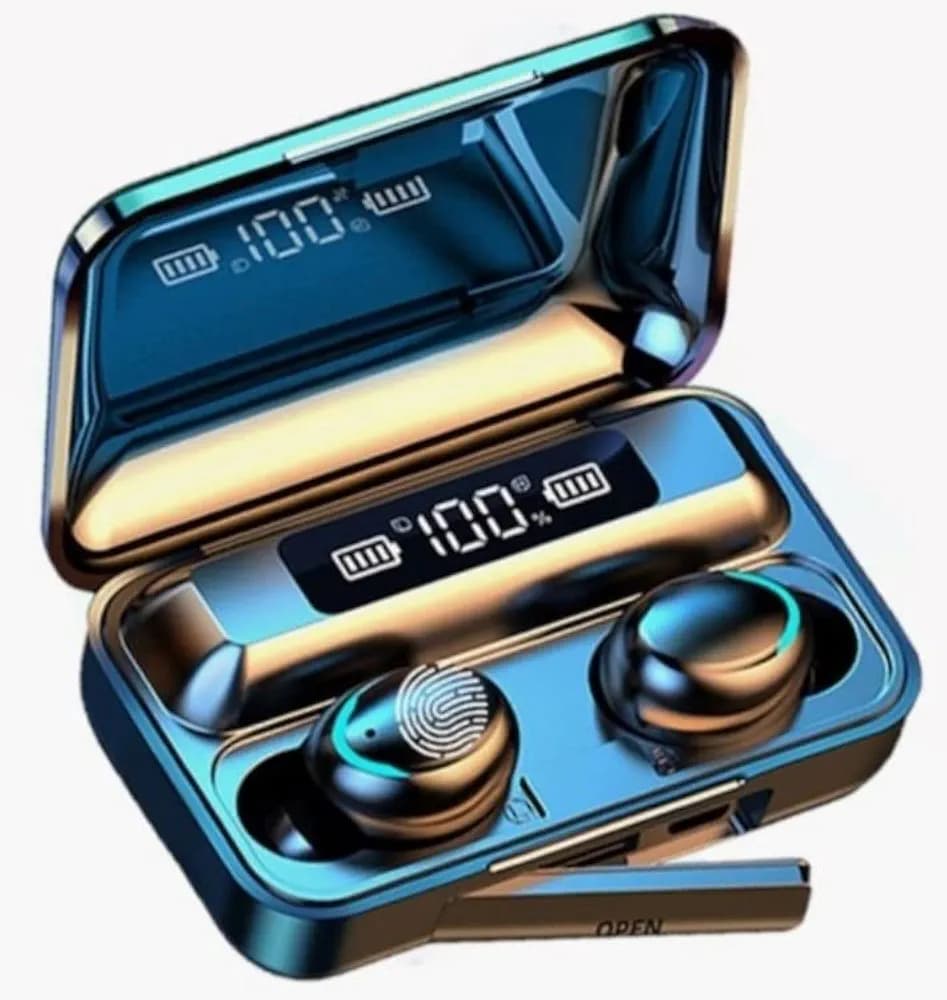 TUNIFI Earbuds F9 Pro TWS Upto 48 Hours Playback | Touch Controls | Instant Voice Assistant | Powerful HD Sound & Built-in HD Mic | Water Resistant | ASAP Charging & Unique Design (BTH TWS)