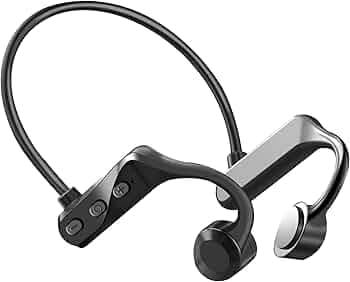 HY OpenWave Sport Bone Conduction Headphones, Bluetooth Wireless v5.2 Neckband, 8H Playtime, IPX-4 Waterproof Sweatproof Comfort-fit Earphones Ideal f...