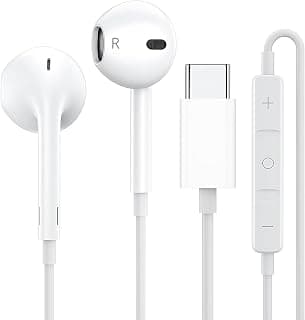 Guguearth Original Type C Earphone with HD Mic Compatible with iOS Smartphones & iPads USB-C Wired Earbuds with Microphone...