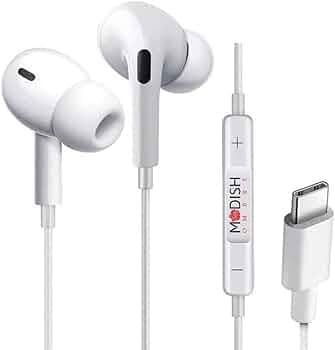 ModishOmbre Bassfit Pro Wired Earphones with Type-C Port, 10mm Bass Drivers, Inline Control,Comfort Fit Earphones Wired Headphones with mic, Type C Ea...