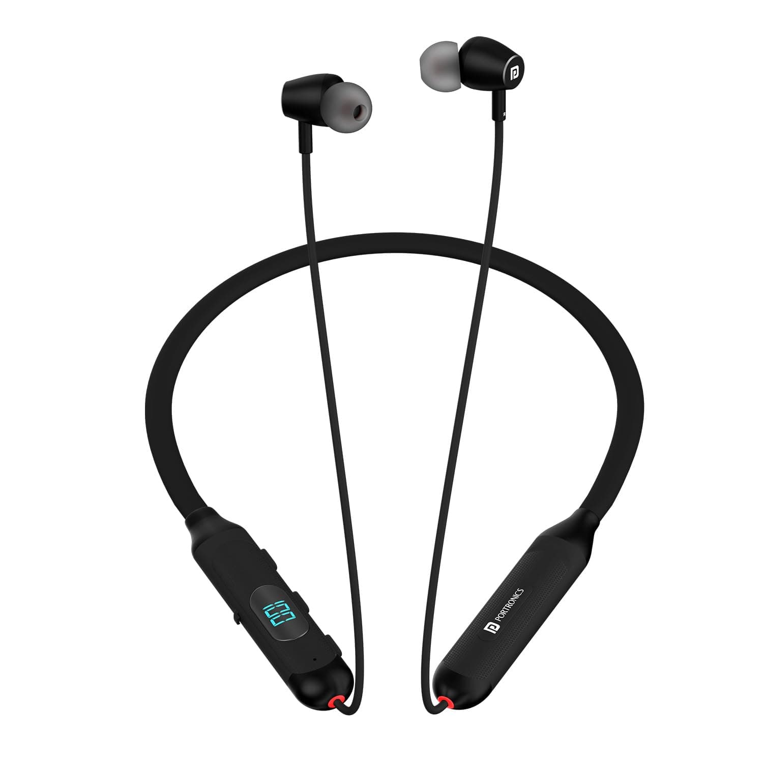 Portronics Harmonics Z8 Bluetooth Wireless in Ear Earphones with 40H Playback, Magnetic Earbuds(ON/Off), LED Battery Display, 10mm Driver, Gaming/Musi...