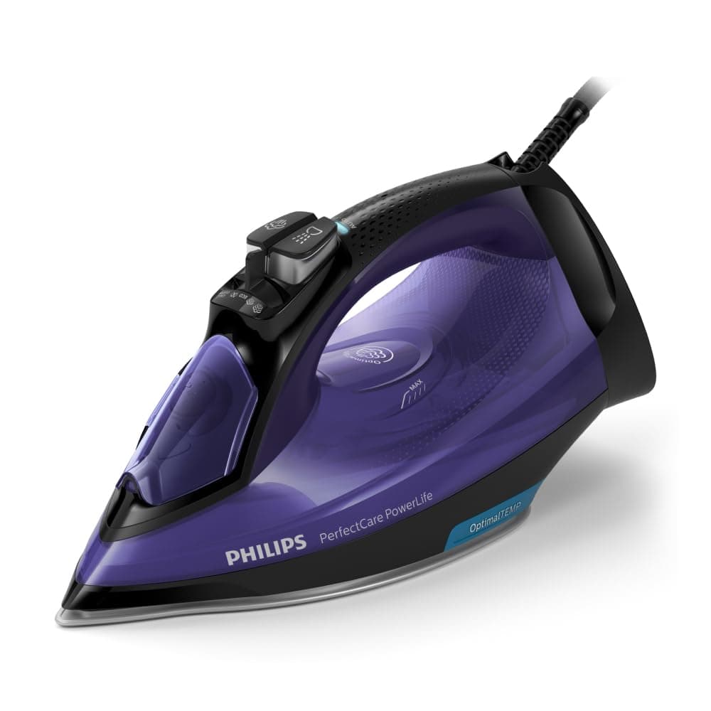 PHILIPS Perfect Care Power Life Steam Iron GC3925/34, 2400W, up to 45 g/min steam Output, Opti Temp Technology, Steam Glide Plus Soleplate, Drip-Stop 
