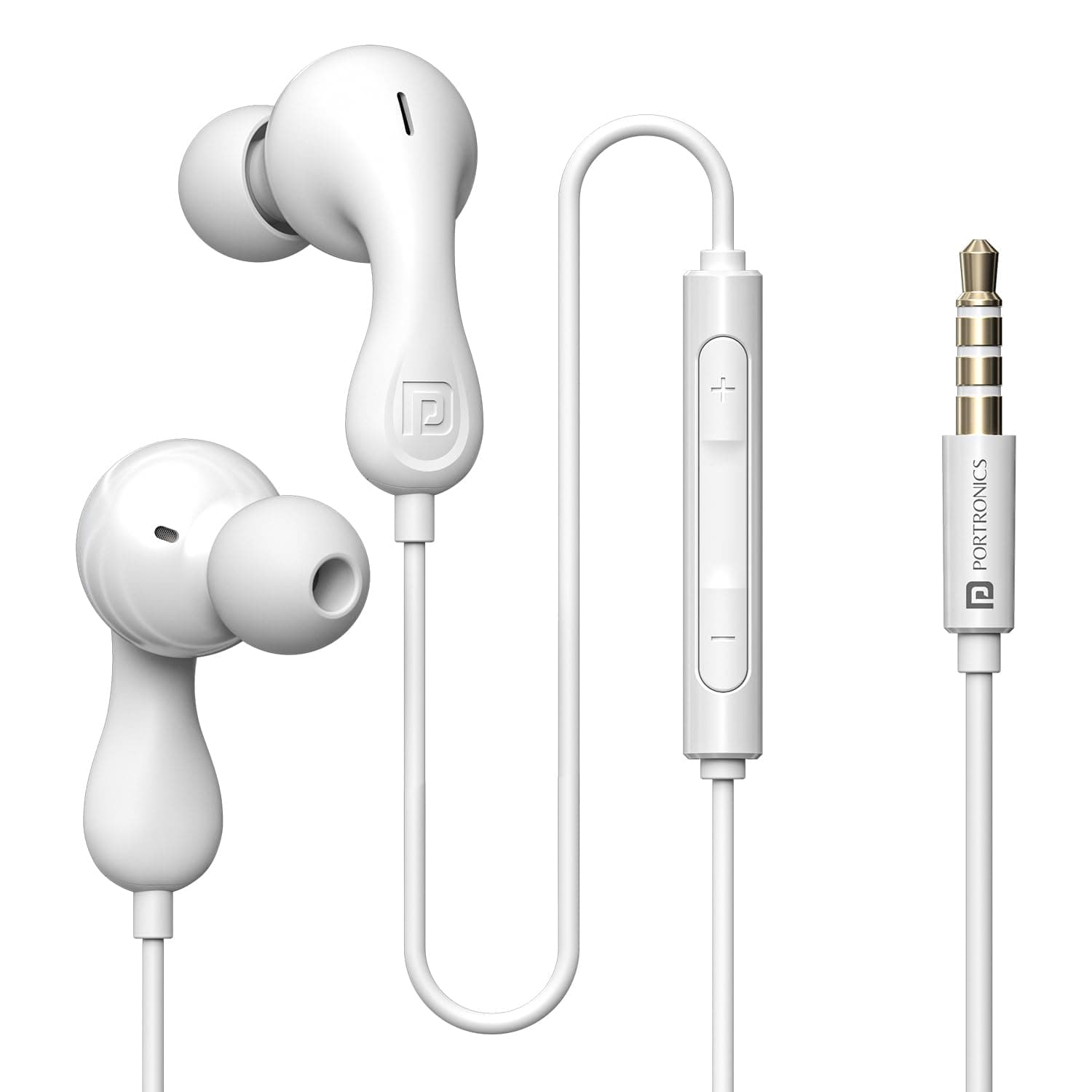 Portronics Conch Kappa in Ear 3.5mm Wired Earphones with in Line HD Mic, Powerful Audio, 14.2mm Dynamic Driver, Unique Earbuds Design, TPE Anti Tangle...