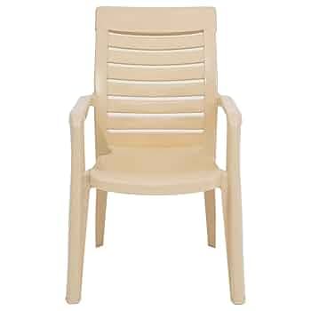 Nilkamal CHR2180 Chair with Arm (Marble Beige) - Set of 2, Standard