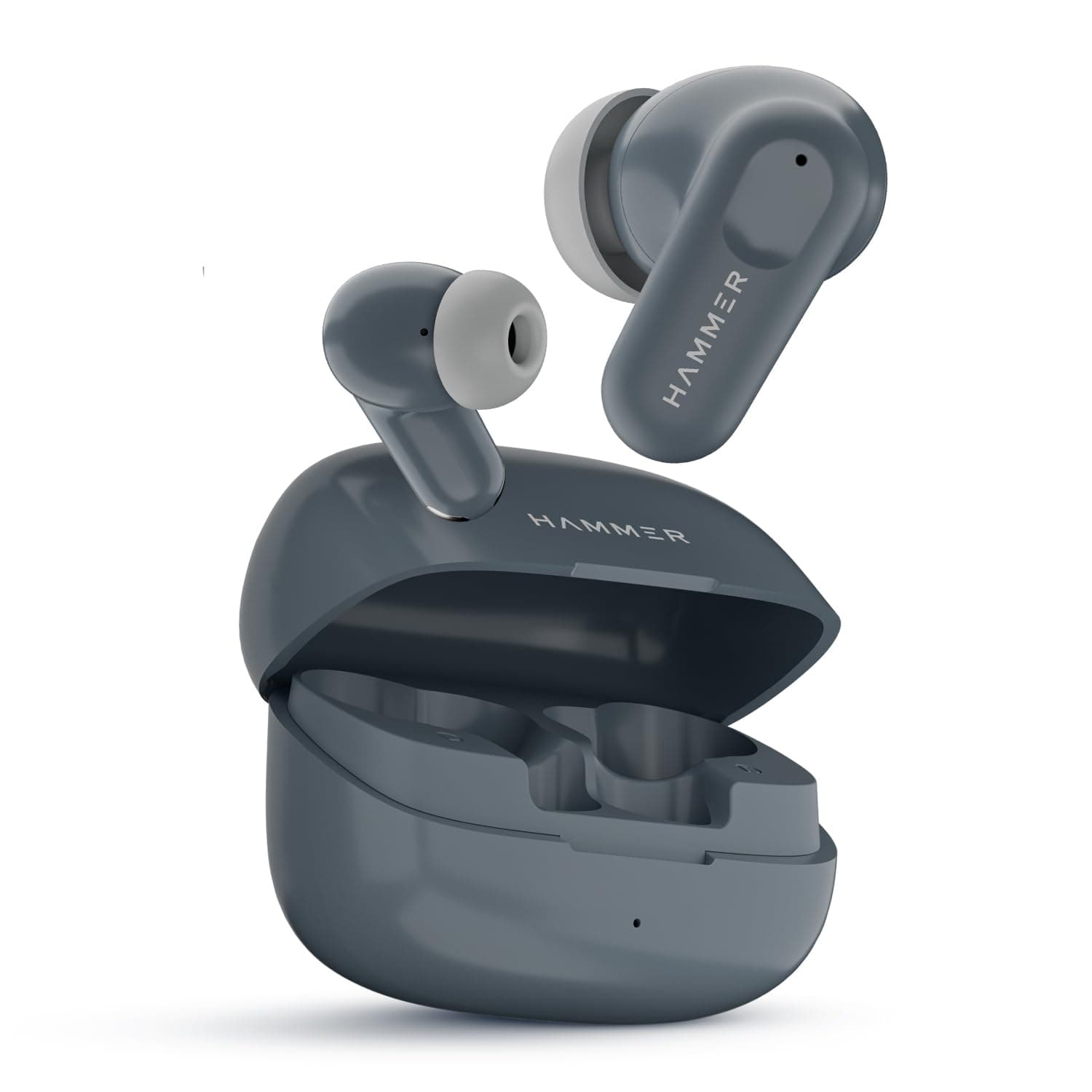 HAMMER Airflow Go Earbuds with 80H Playtime, 13mm Titanium Driver, 40ms Gaming Mode, Fast Charging Buds, Type-C Charging, Voi