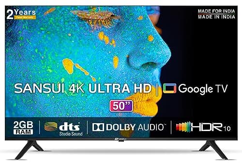 SANSUI 127cm (50 Inches) 4K Ultra HD Smart Google LED TV Dolby Audio Zen Panel JSW50GSUHD(Black)