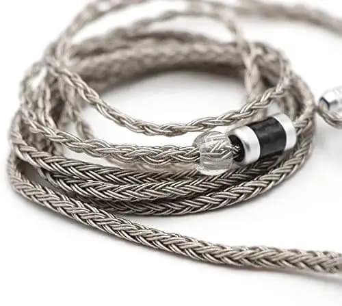 Linsoul Headphone 3.5Mm 2Pin Tripowin Zonie 16 Core Silver Plated Cable Spc Earphone Cable For Bl03 Trn V90 V80 As10 Zs10 Zs6 Es4 Zst Zsr Iems (2Pin 0.78-3.5Mm, Grey)