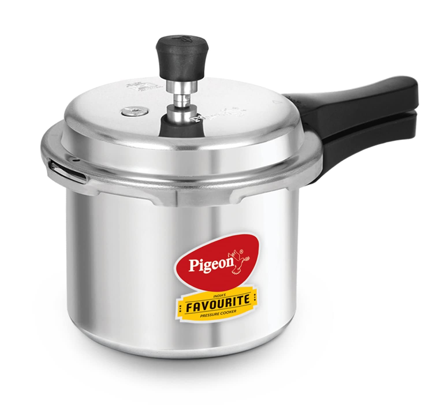 Pigeon Favourite Aluminium Pressure Cooker 3 Litres (12098) with Outer lid and non induction Base, Silver