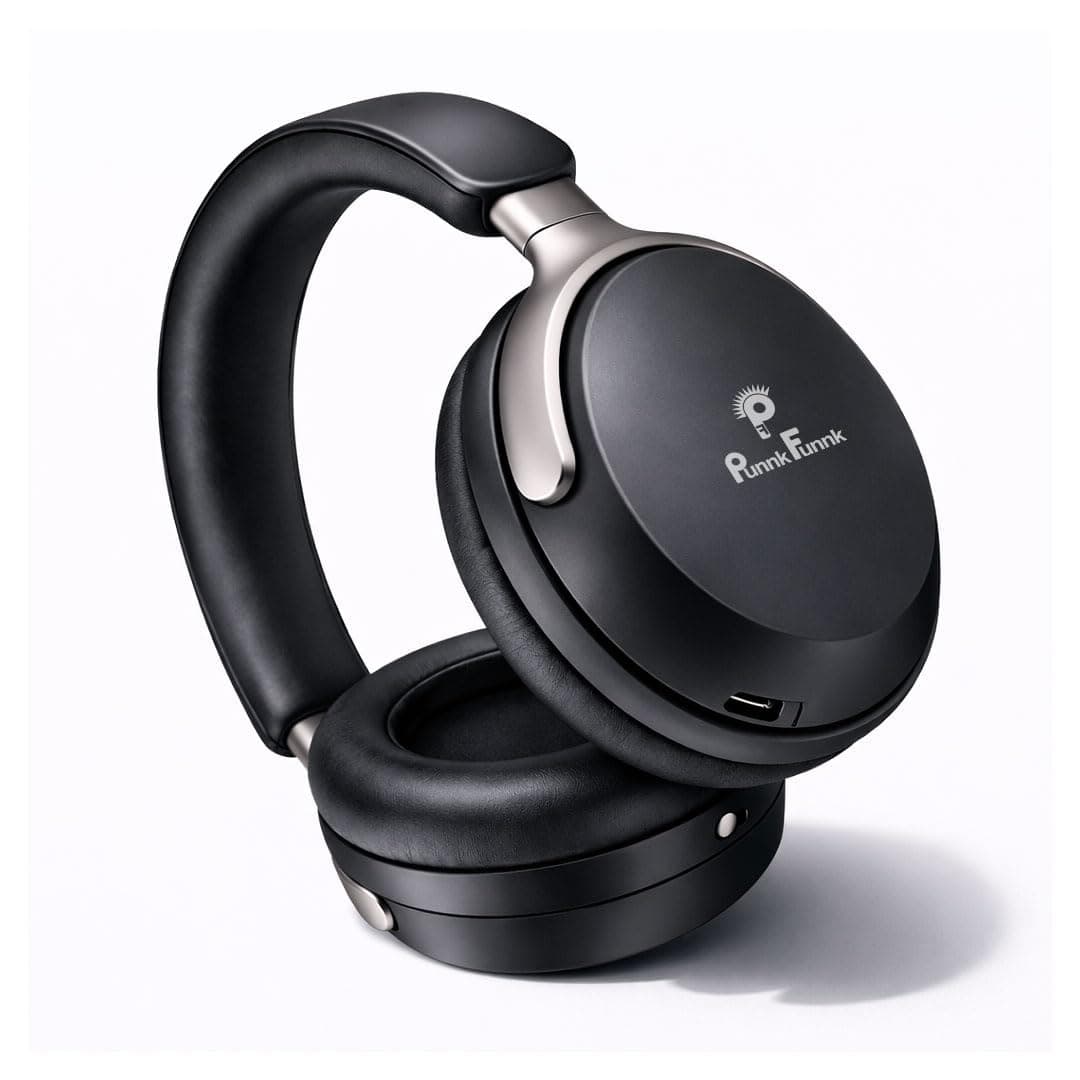 PunnkFunnk Bass Over-Ear Bluetooth Wireless Headphones with Deep Bass, 40mm Drivers, Built-in Mic, Foldable Design, Soft Cushioned Ear Cups, AUX & TF ...