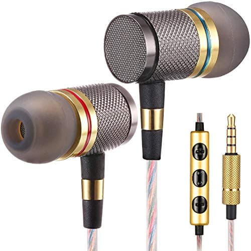 PTron Aristo HBE (High Bass Earphones) Stereo in-Ear Wired Headphones with Mic - (Gold)