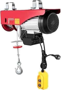 Nutronics NS-EH 500X20mtrs 1020W Copper Winding Mini Electric Hoist for Small Job Works and Domestic Use Purposes, 20Mtr Wire & 4.5mm Wire Rope Electr...