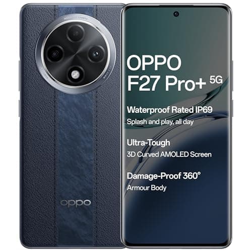 OPPO F27 Pro+ 5G (Midnight Navy, 8GB RAM, 256GB Storage) | 6.7" FHD+ AMOLED Toughest 3D Curved Display|64MP AI Featured Camera|IP69 | 67W SUPERVOOC| w...
