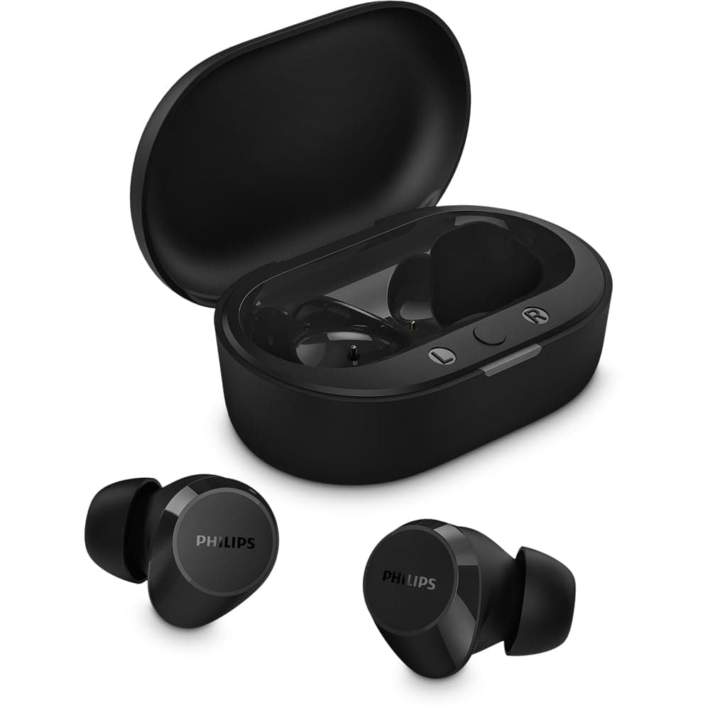 PHILIPS TAT1209BK/00 True Wireless Earbuds, in-Ear Active Noise Cancelling Bluetooth v5.3 Earphones with Mic, 18H Playback Time, Shank Shape, IPX4, To...