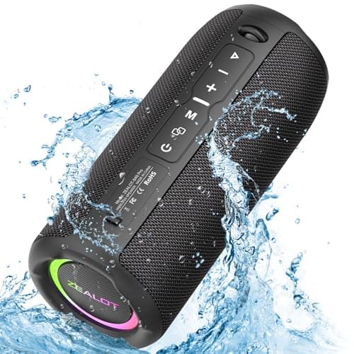 Zealot Portable Bluetooth Speaker, Speakers Bluetooth Wireless, Outdoor Speaker Waterproof, IPX6, 40W Loud Stereo Sound Deep Bass, Long Playtime,USB/T...