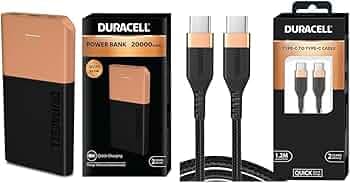 Duracell Powerbank 20000mh with Series 3 - C to C Cable