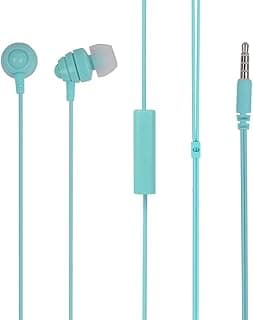 MINISO Stereo in-Ear Wired Headphones with Microphone, Comfortable Earbuds Earphones for Mobile Smartphones Apple Xiaomi Realme Oppo Samsung - Mint Gr