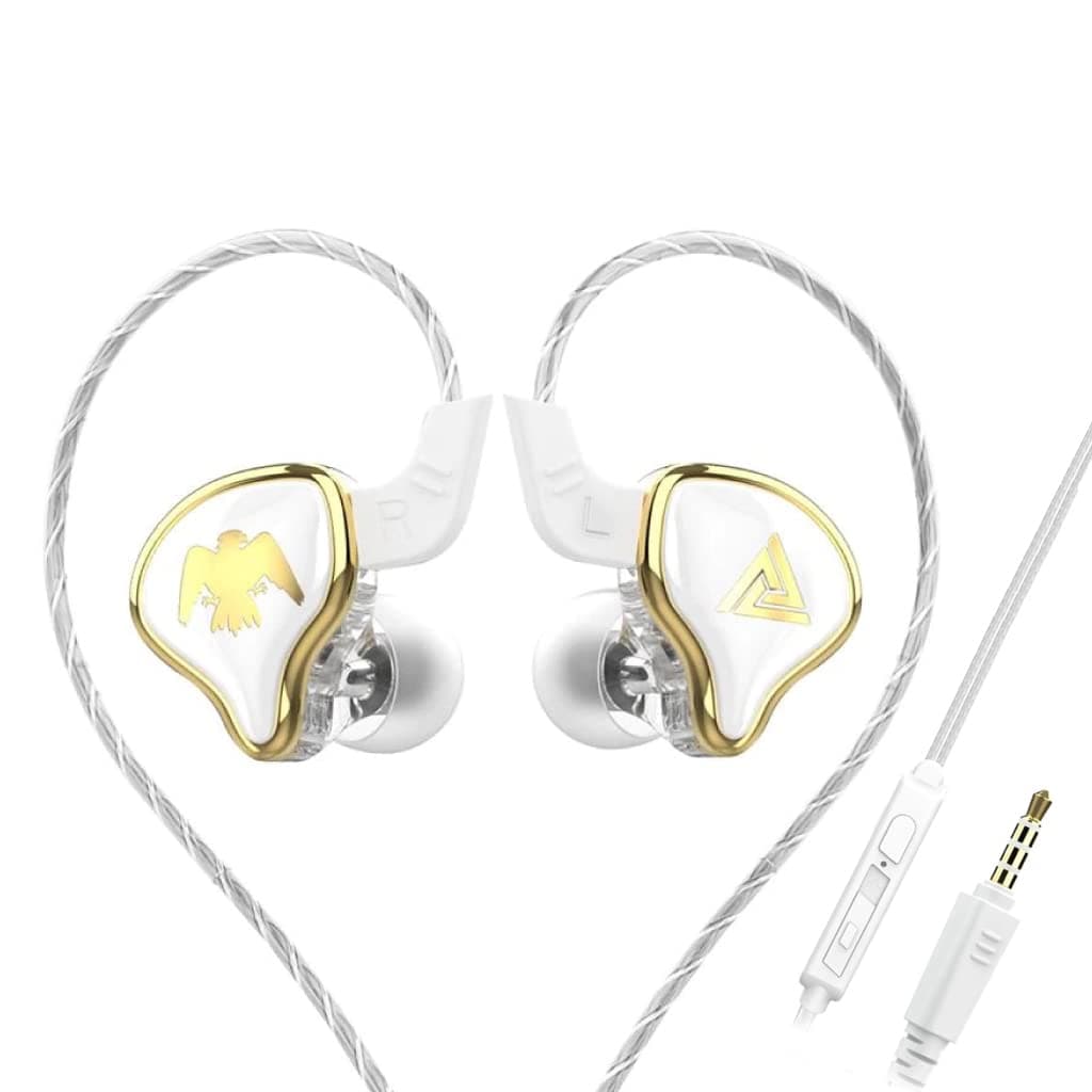 QKZ AK6 Ares Wired IEM Earphone, 10MM Moving Coil PET Diaphragm Stylish Look Passive Noise Isolation Earbuds with Oxygen Free Copper Detachable Cable ...