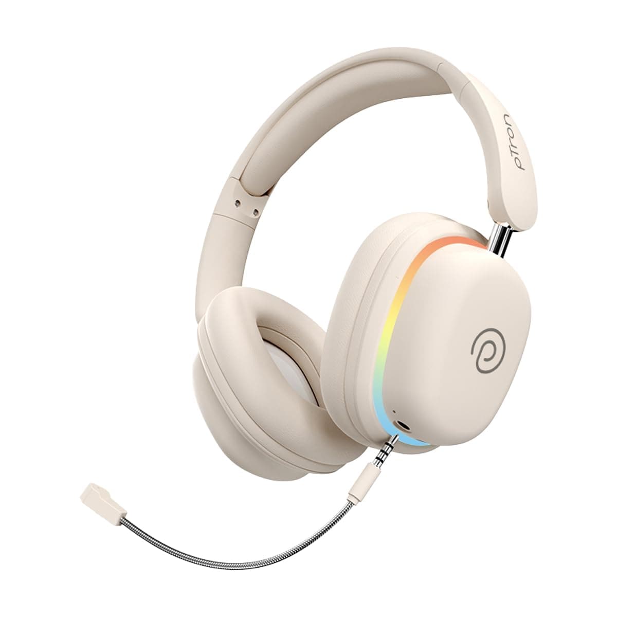 pTron Studio Xtreme, 70hrs Playtime, 40ms Low-Latency, Wireless Over Ear Headphones w/Detachable Mic & TruTalk ENC Calls, 40mm Drivers, RGB Lights, BT...