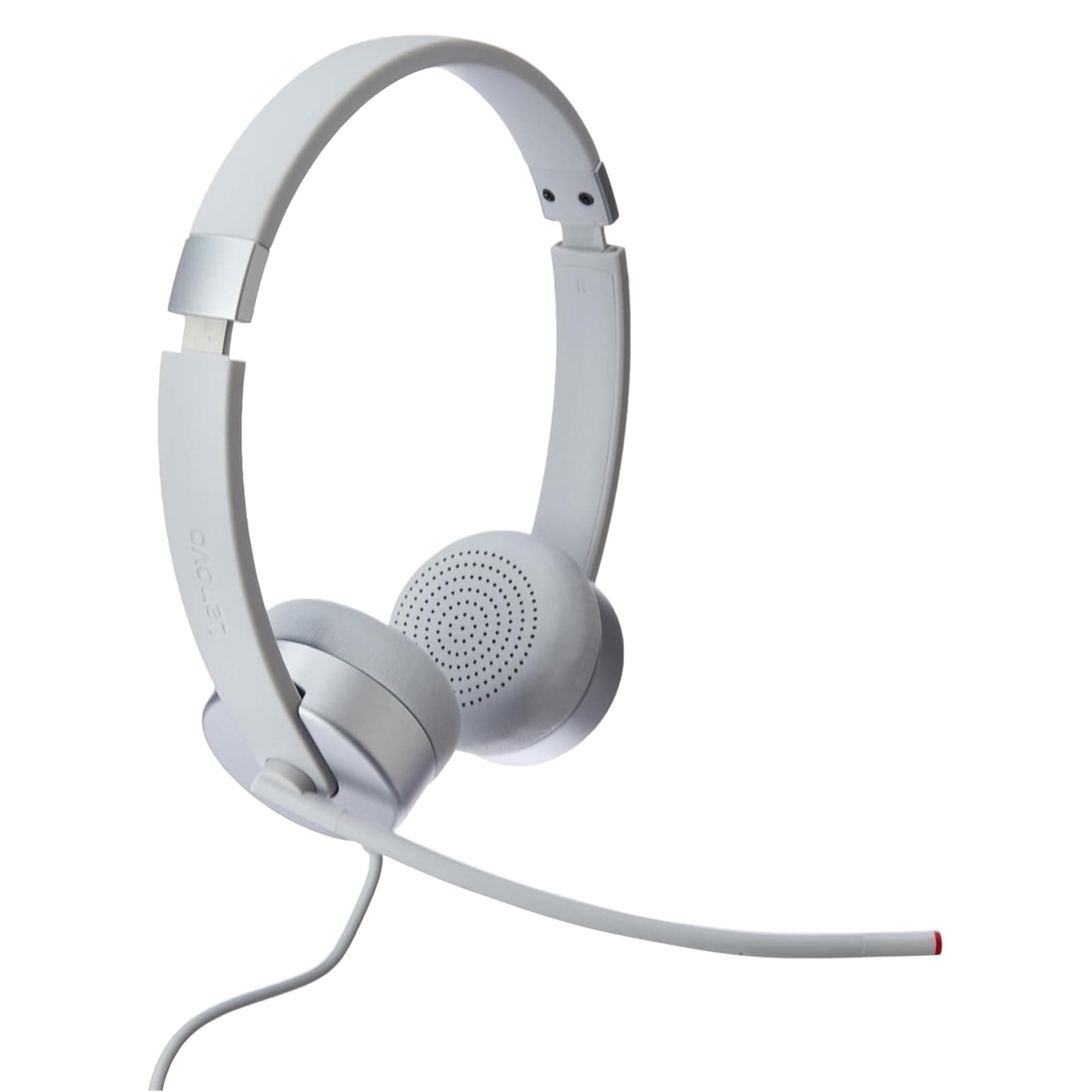 Lenovo 100 Wired On Ear Headphones with Mic (Cloud Grey)